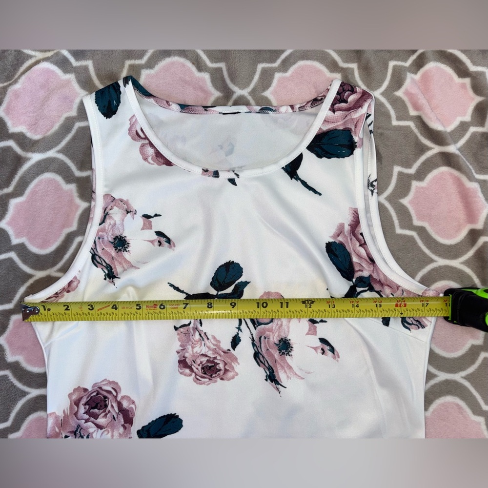 SHEIN Pink Black Floral Print Dress Size L NWOT - Picture 4 of 5
